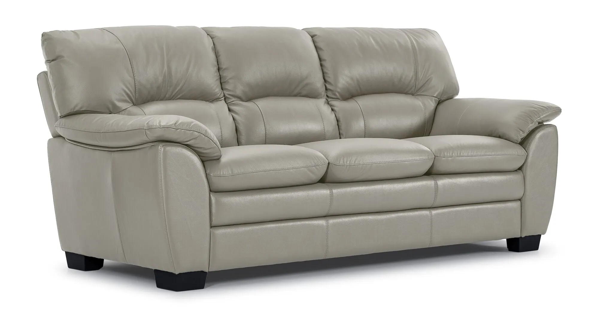 Kendrick Leather Sofa, Loveseat and Chair Set - Silver Grey