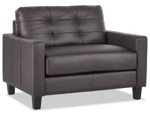 Kylie Leather Chair and a Half - Coffee