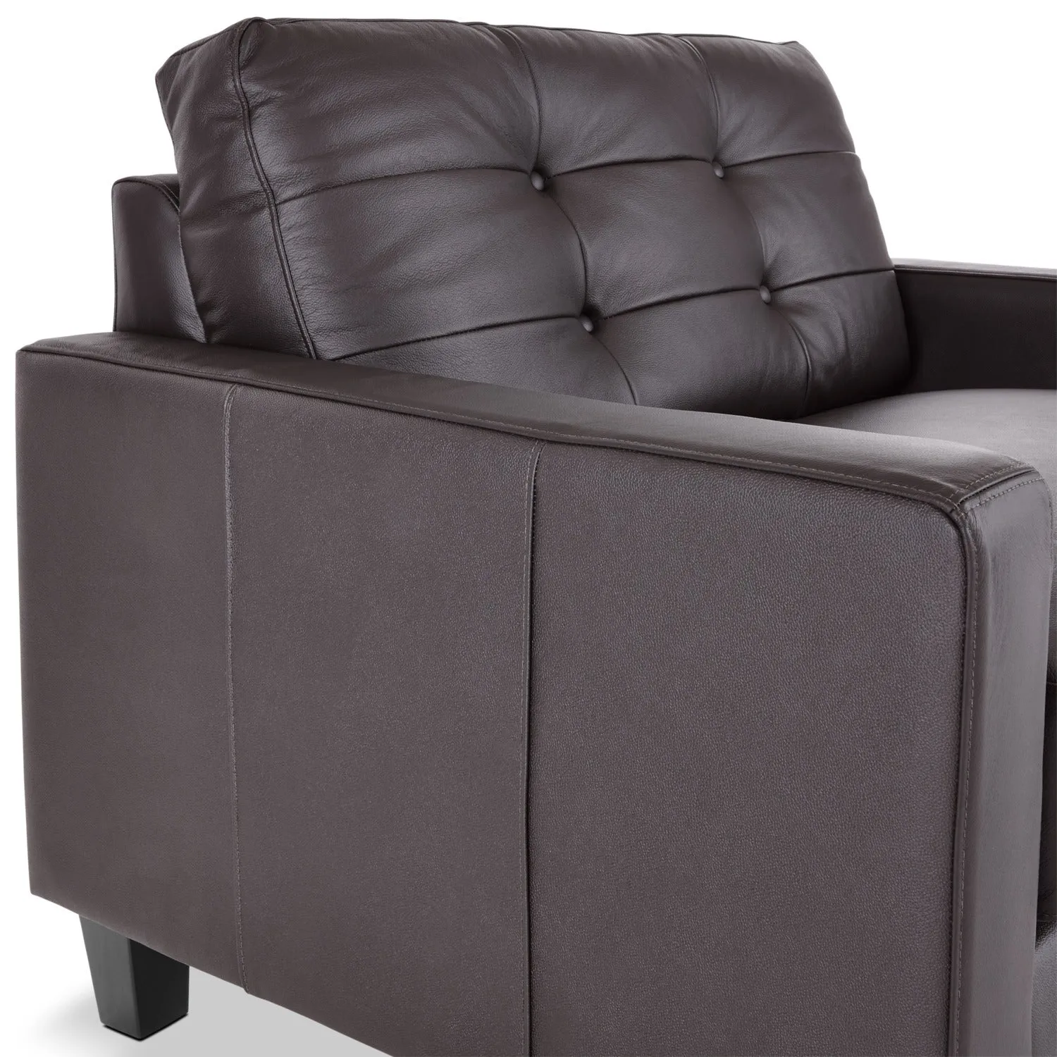Kylie Leather Chair and a Half - Coffee