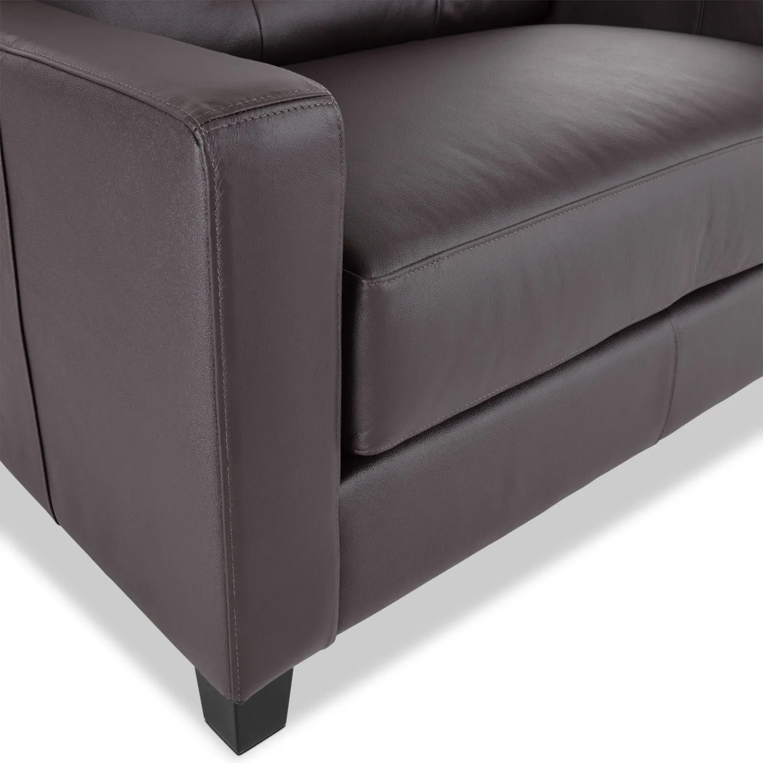Kylie Leather Sofa - Coffee