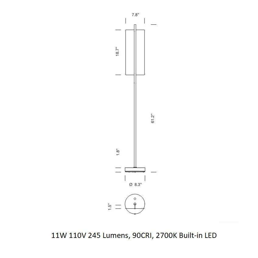 Lamina 45 Dorada LED Floor Lamp