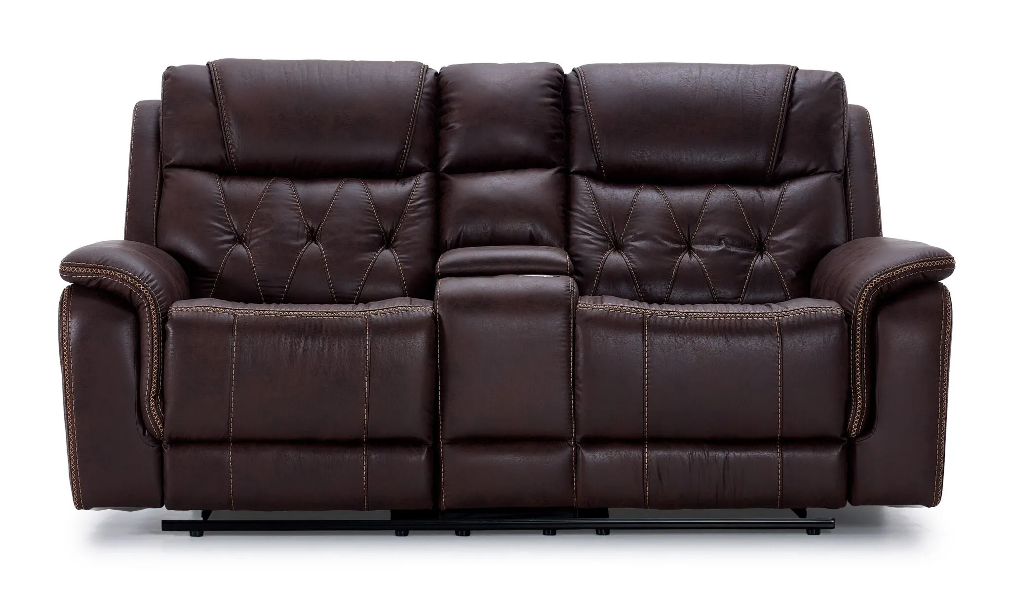 Laredo Power Reclining Loveseat with Console - Walnut