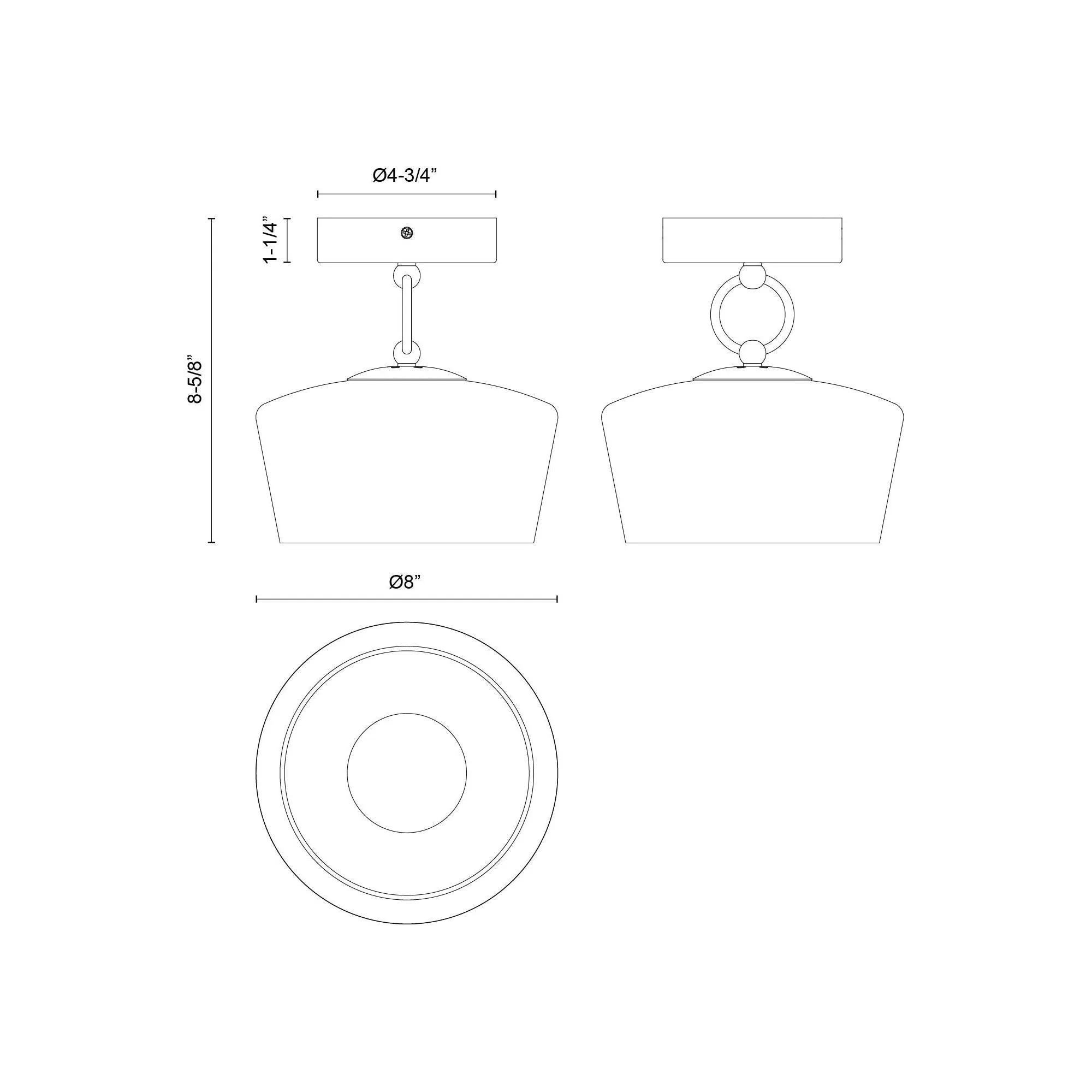 Leota 8" LED Semi-Flush Mount