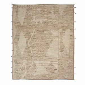 Light Brown Zameen Transitional Wool Rug - 13'9" x 16'6"