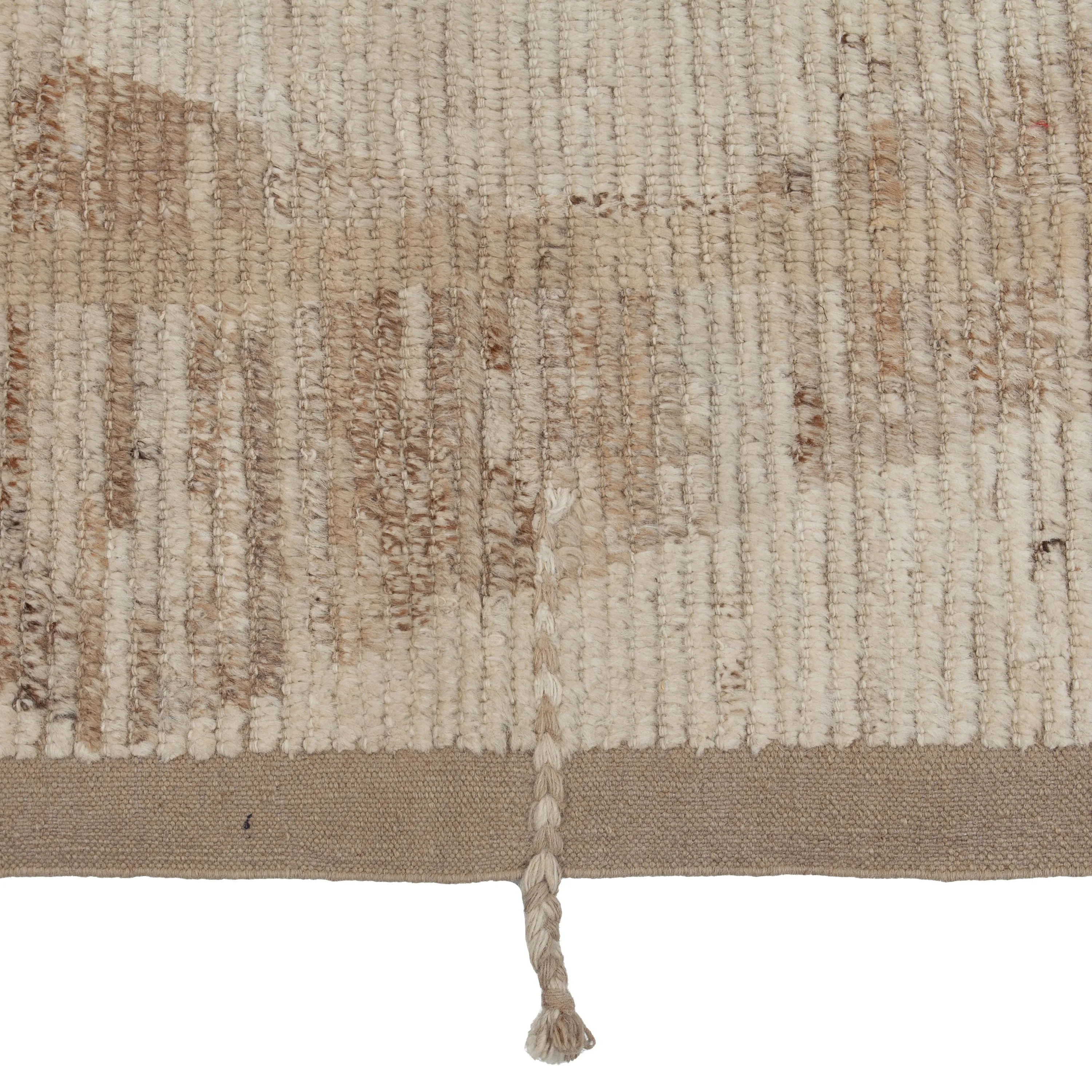 Light Brown Zameen Transitional Wool Rug - 13'9" x 16'6"