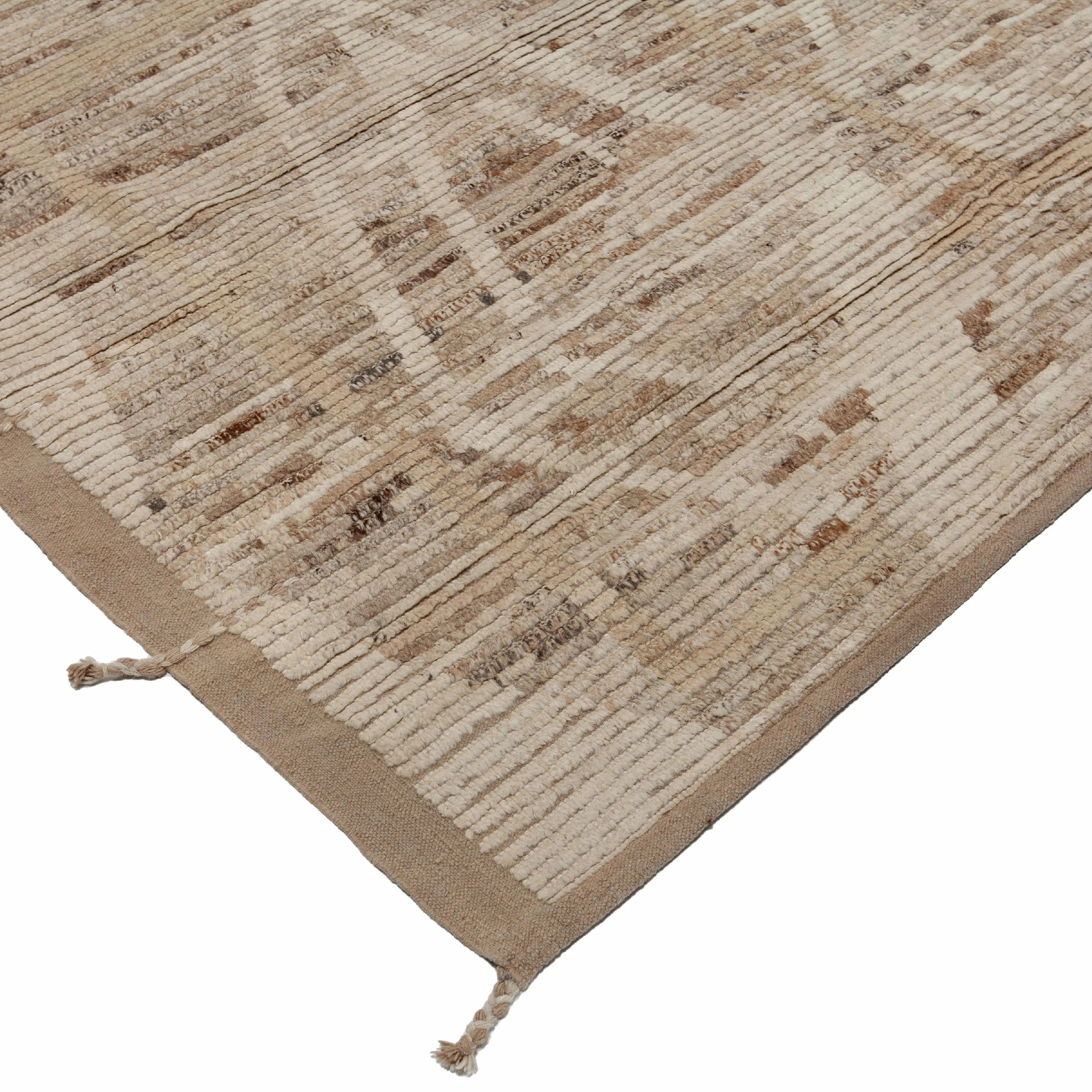 Light Brown Zameen Transitional Wool Rug - 13'9" x 16'6"