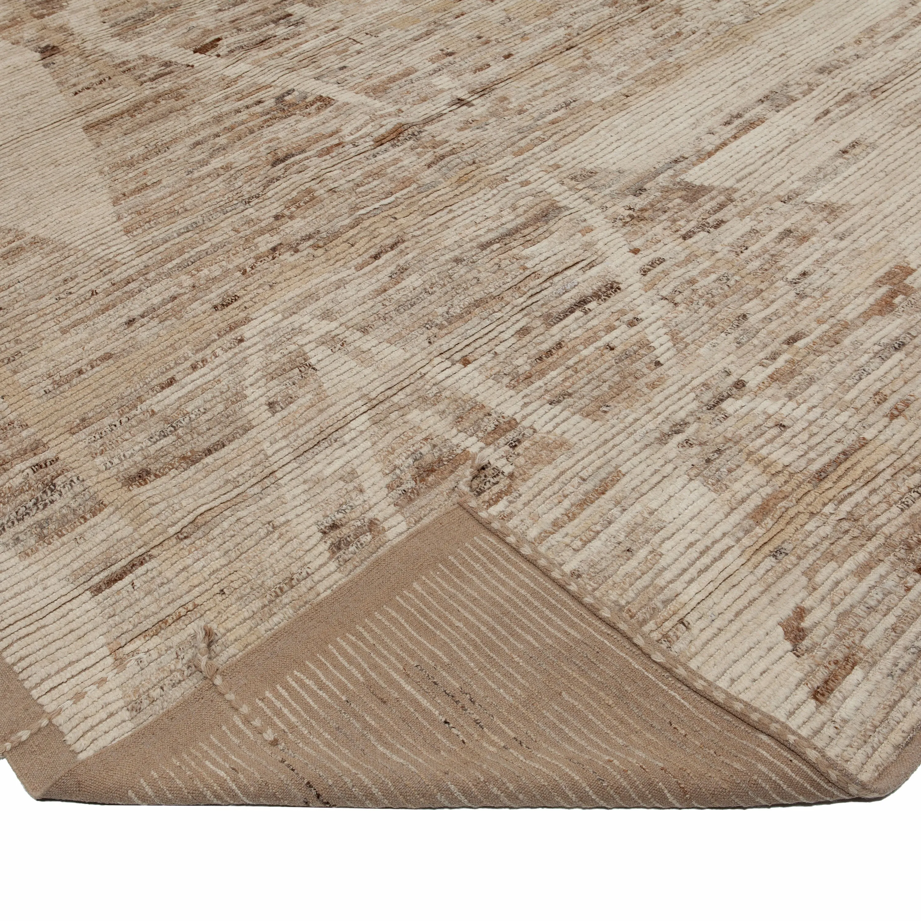 Light Brown Zameen Transitional Wool Rug - 13'9" x 16'6"