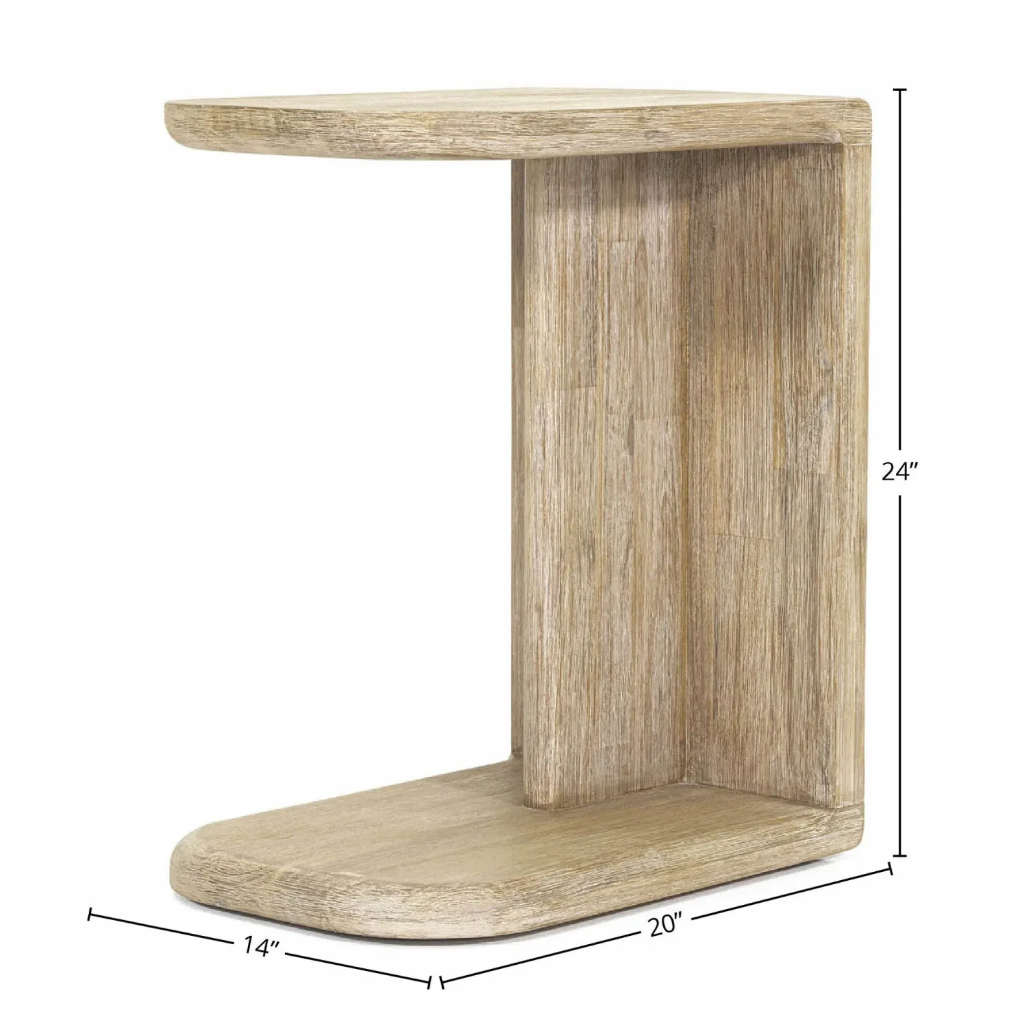Lofva C-shaped Side Table - Light Brown/Beige