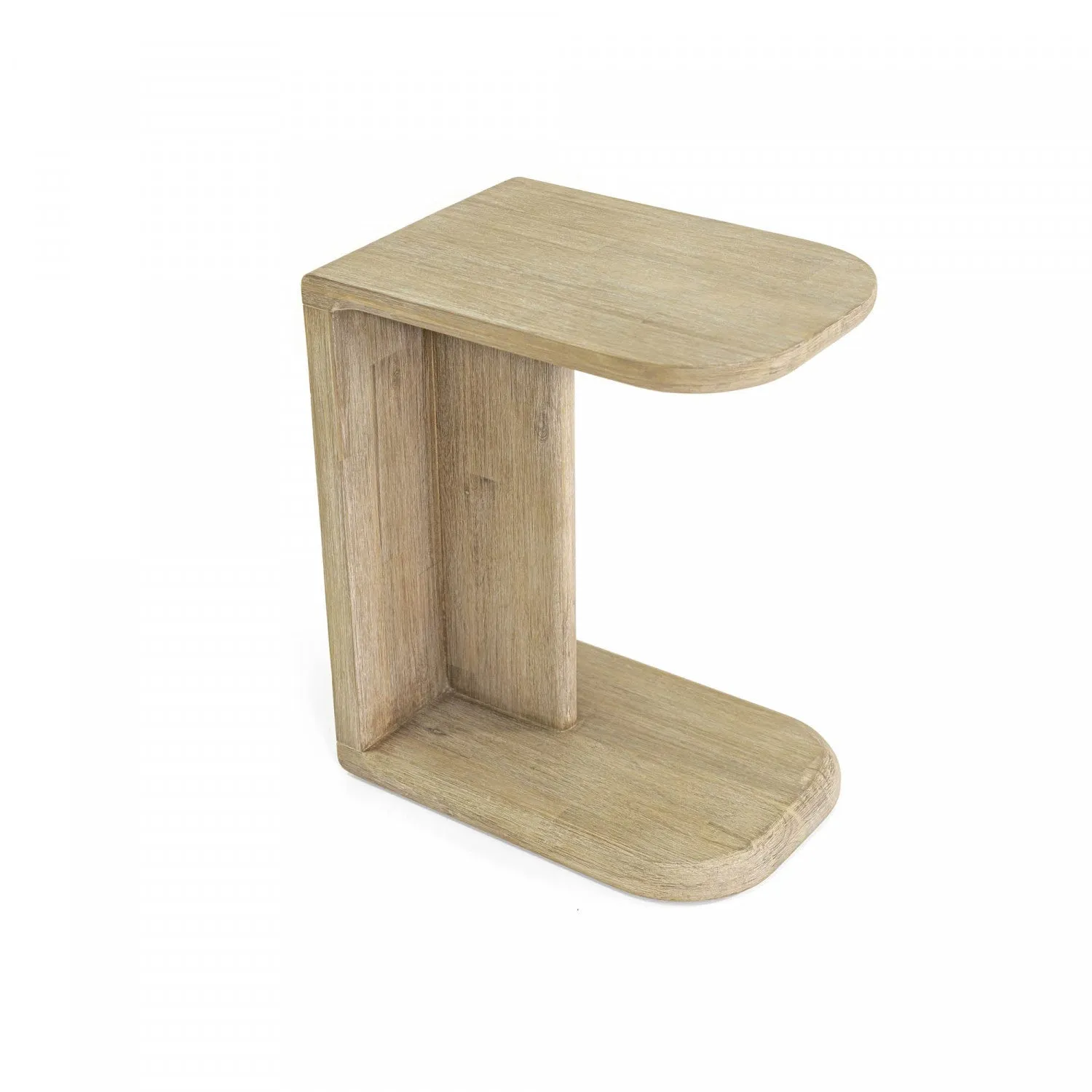 Lofva C-shaped Side Table - Light Brown/Beige
