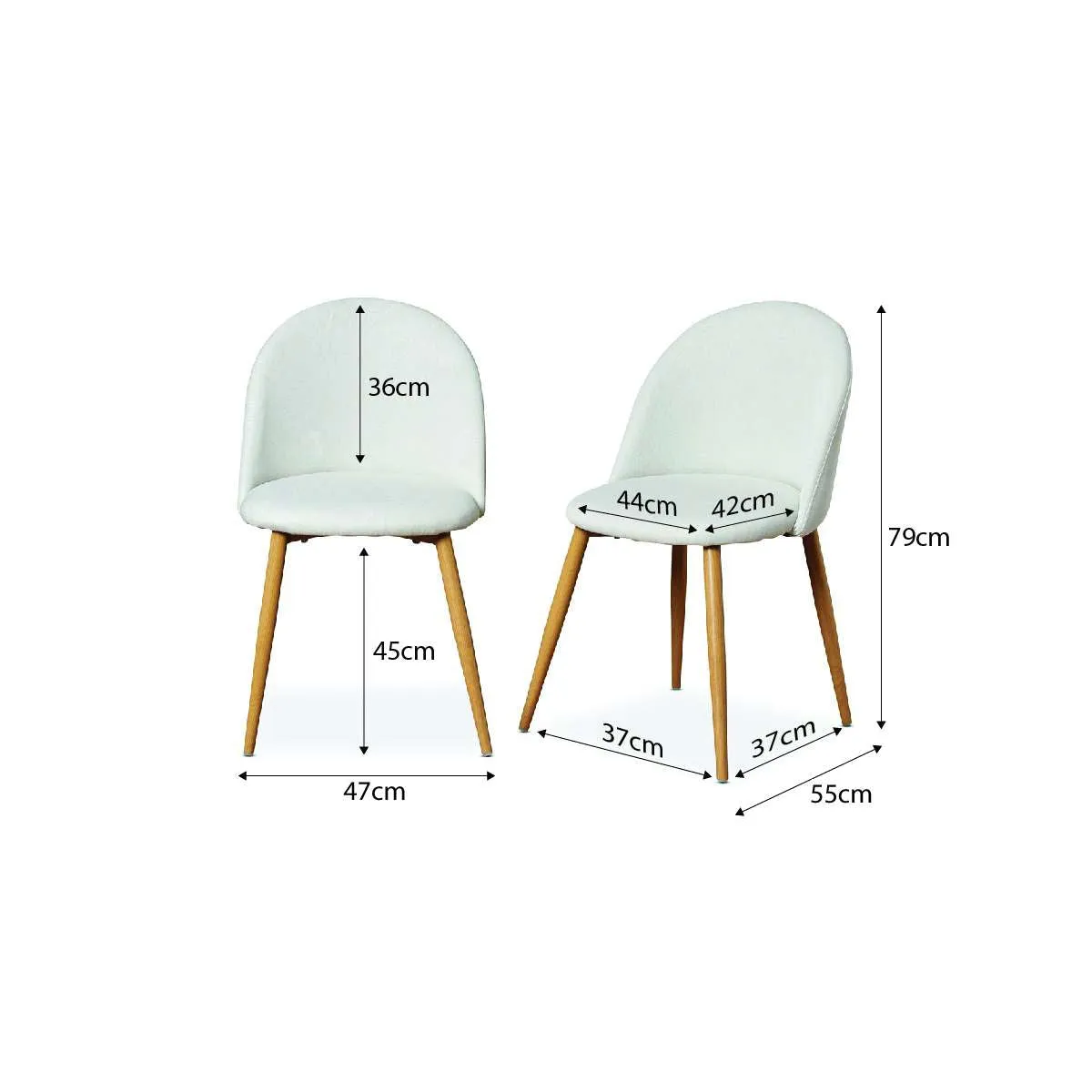 Londyn Dining Chairs - Set of 2 - Natural Mocka