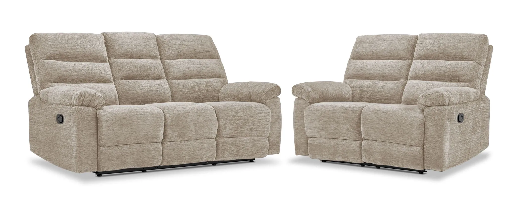 Lucie Dual Reclining Sofa and Loveseat Set - Ivory