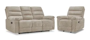 Lucie Dual Reclining Sofa and Recliner Set - Ivory