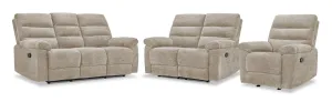 Lucie Dual Reclining Sofa, Loveseat and Recliner Set - Ivory