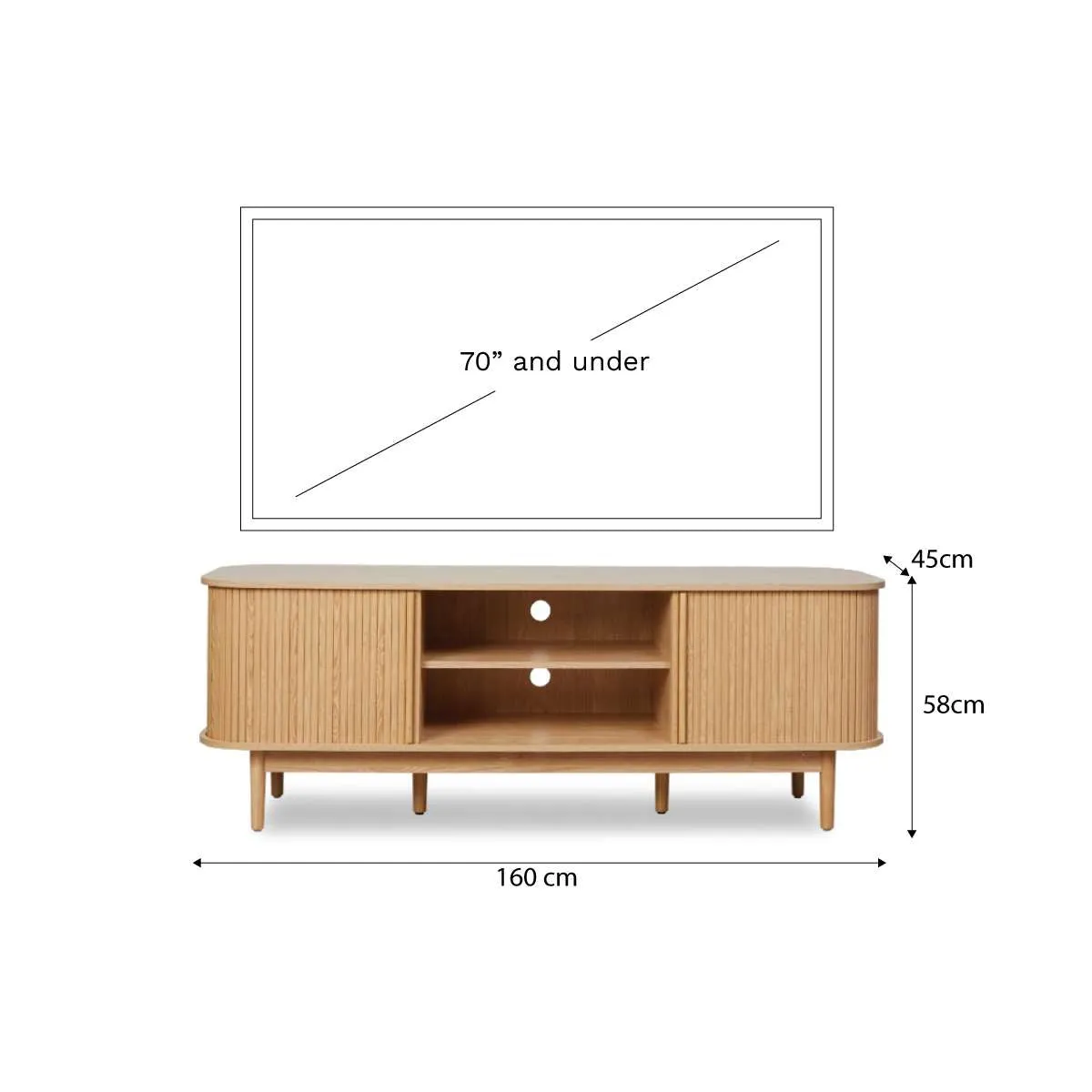 Maeve Entertainment Unit with Open Shelves - Natural Mocka