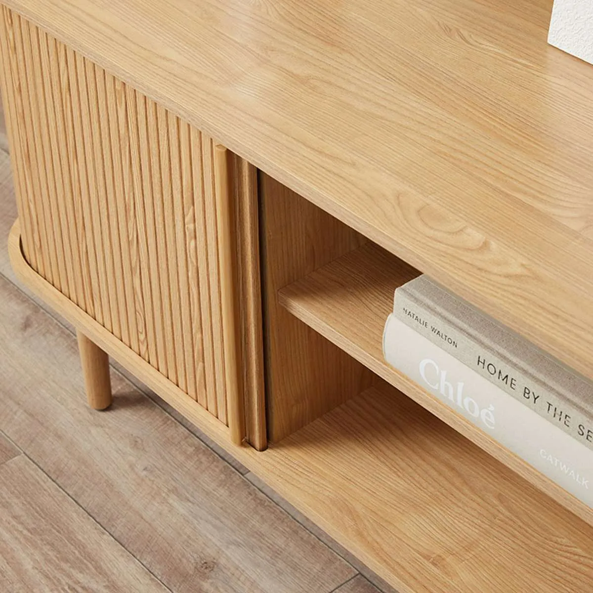 Maeve Entertainment Unit with Open Shelves - Natural Mocka
