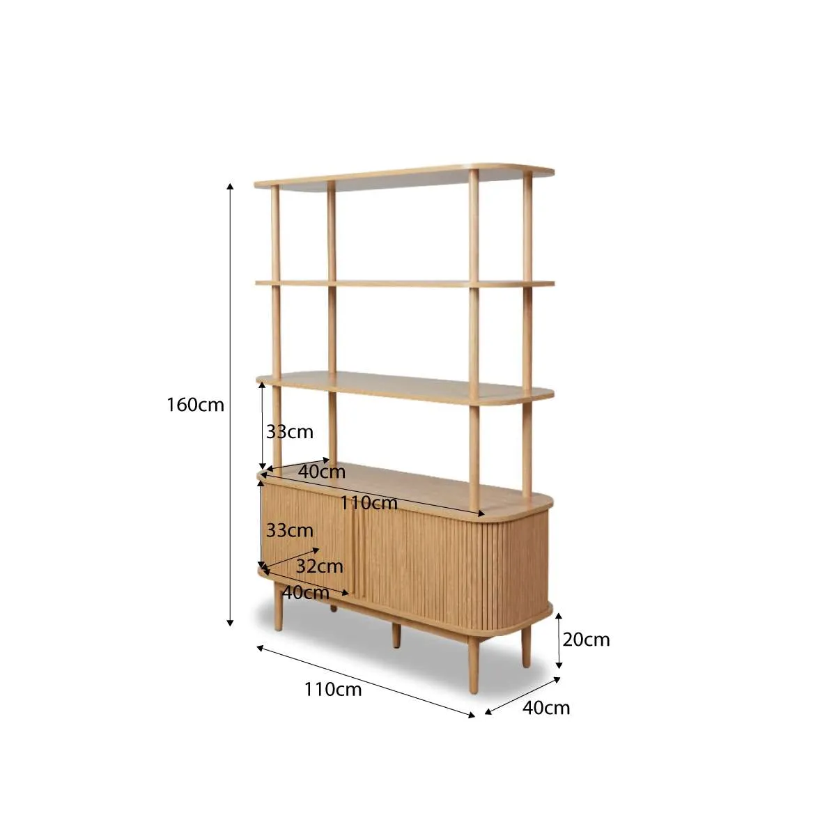 Maeve Shelf With Storage - Natural Mocka
