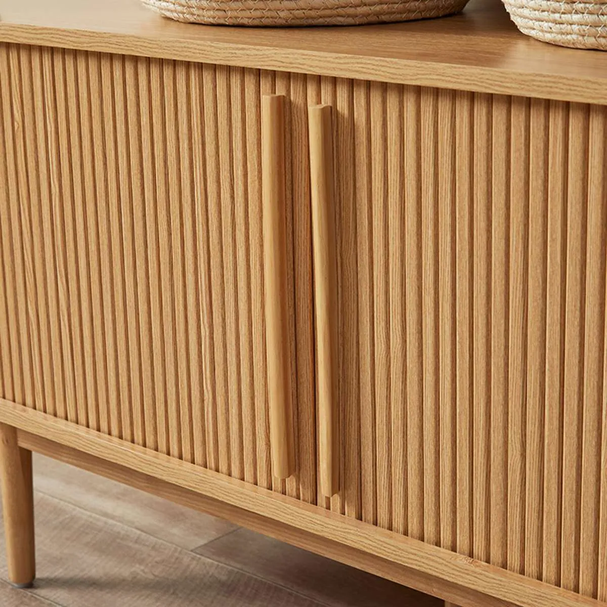 Maeve Shelf With Storage - Natural Mocka