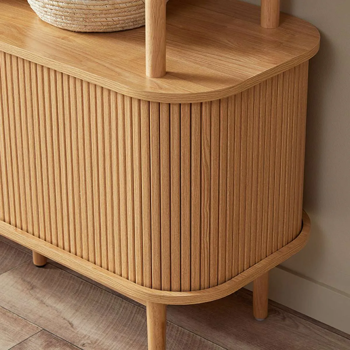 Maeve Shelf With Storage - Natural Mocka