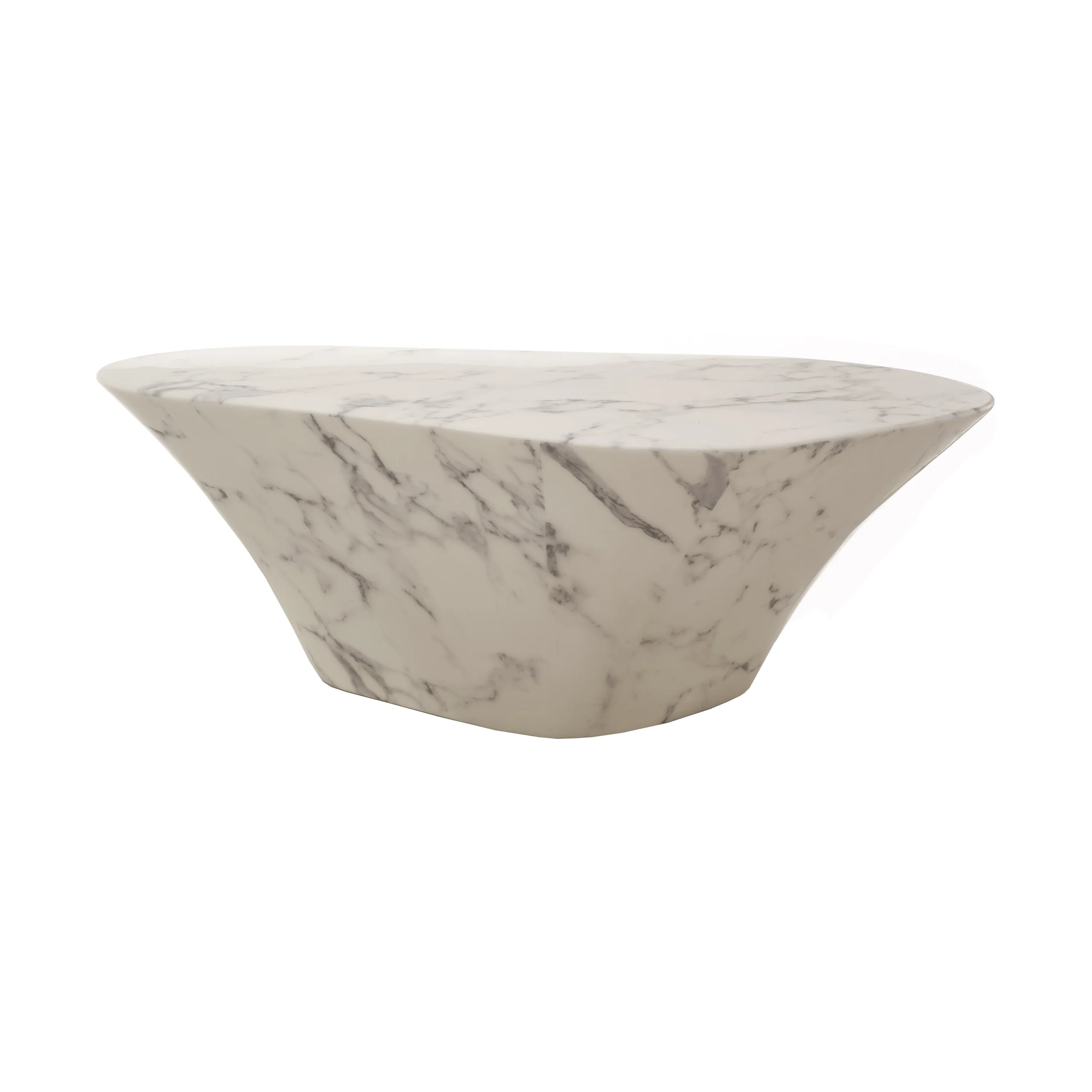 Marble Look Oval Coffee Table