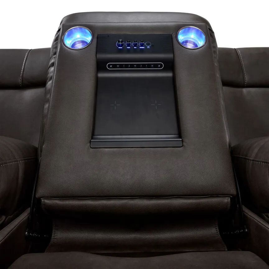 Matrix Triple Power Reclining Sofa, Loveseat and Chair Set - Smoke
