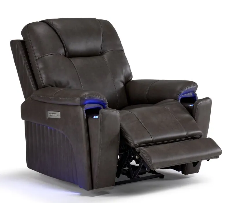 Matrix Triple Power Reclining Sofa, Loveseat and Chair Set - Smoke