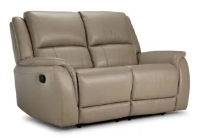 Maxton Leather Manual Reclining Loveseat - Taupe
