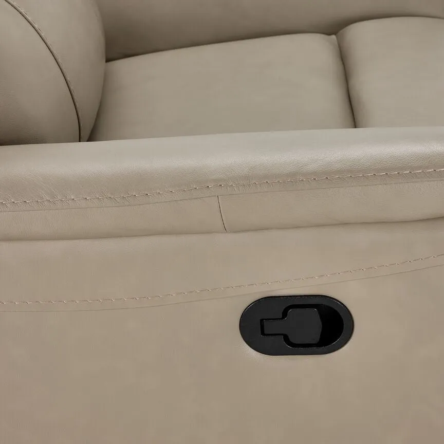 Maxton Leather Manual Reclining Loveseat - Taupe