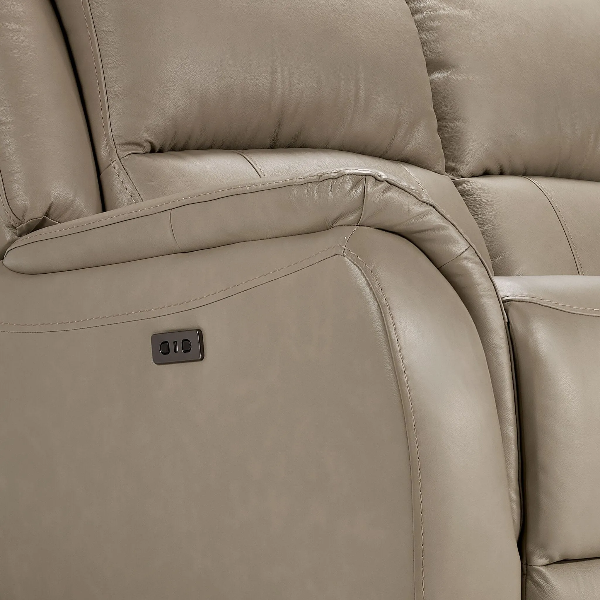 Maxton Leather Power Reclining Loveseat - Taupe