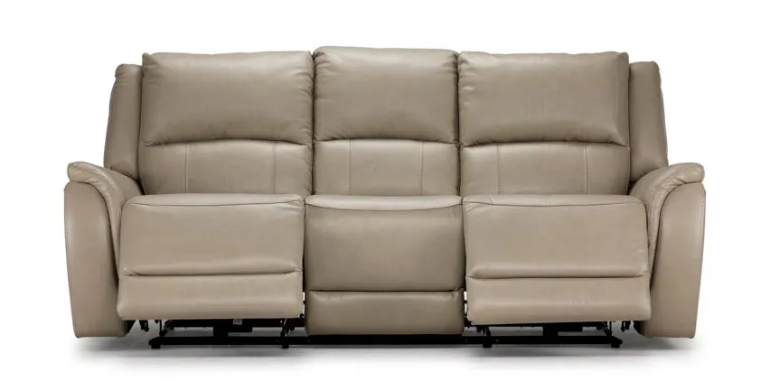 Maxton Leather Power Reclining Sofa - Taupe