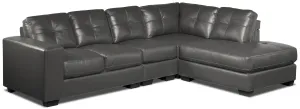 Meldrid 4-Piece Sectional with Right Facing Chaise - Grey
