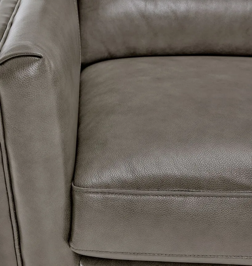 Miguel Leather Loveseat - Stone