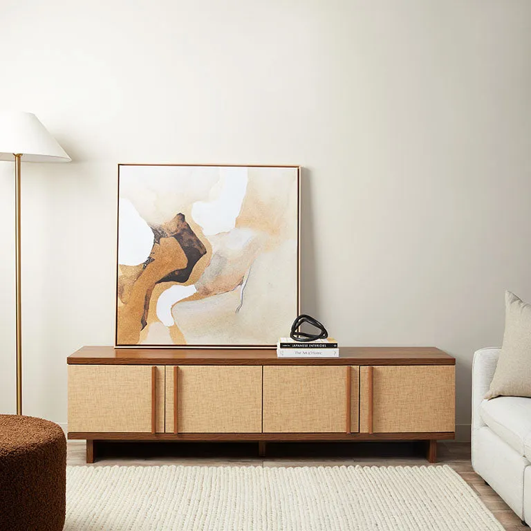 Minato Textured Entertainment Unit - Walnut Mocka