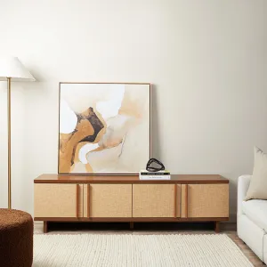 Minato Textured Entertainment Unit - Walnut Mocka