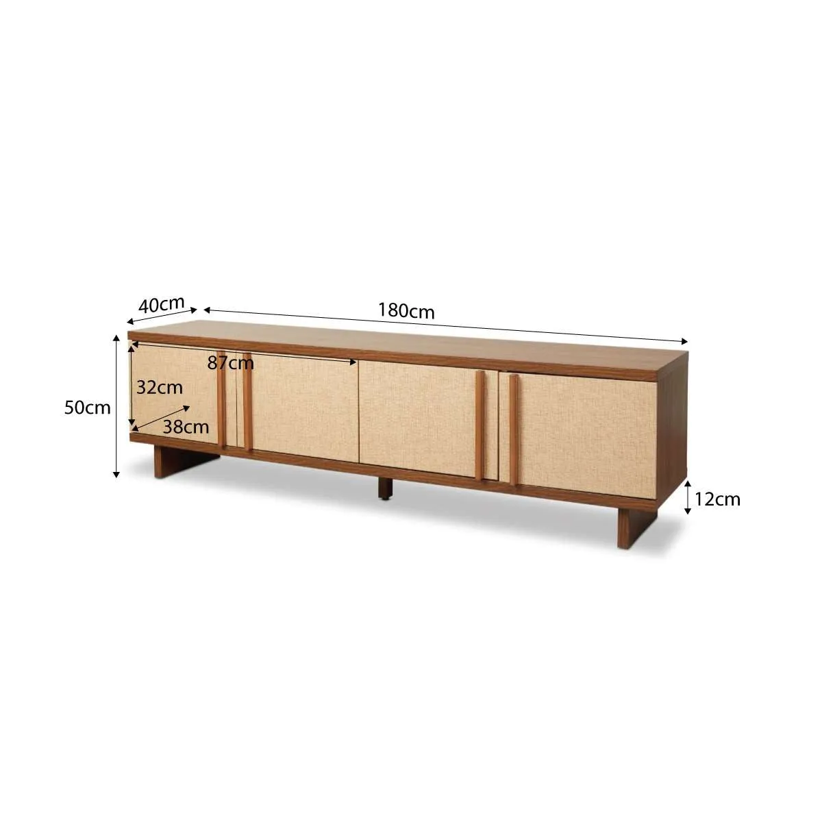 Minato Textured Entertainment Unit - Walnut Mocka
