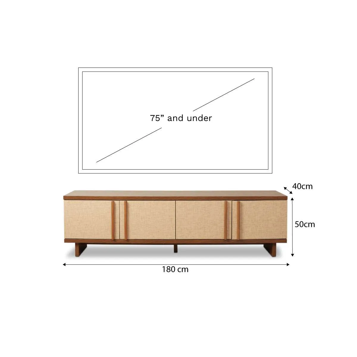 Minato Textured Entertainment Unit - Walnut Mocka
