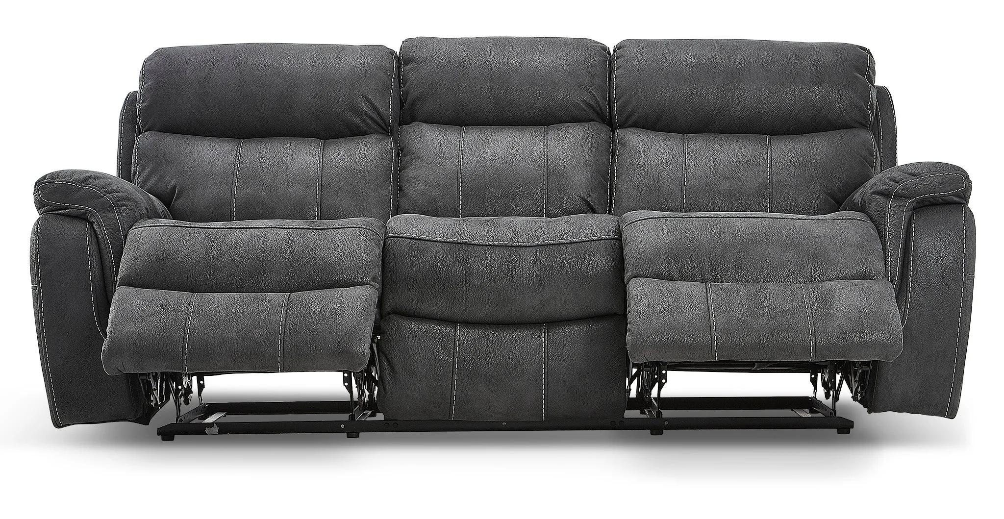 Morrow II Reclining Sofa, Loveseat and Glider Recliner Set - Grey