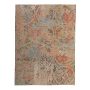Multicolored Aurora Tibetan Contemporary Wool Silk Blend Rug - 9' x 12'