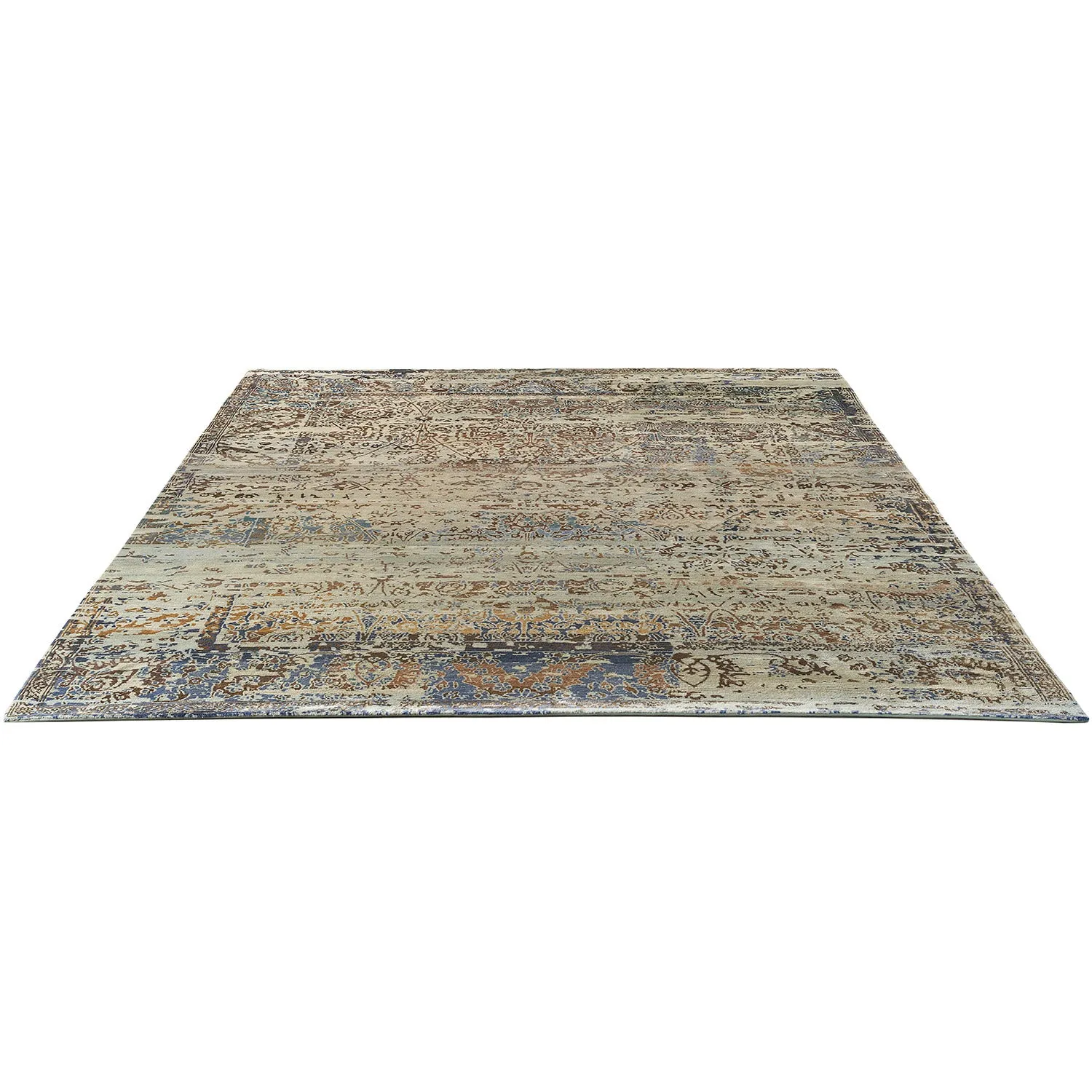 Multicolored Nu Vibrant Modern Tibetan Silk Rug - 9' x 11'1"