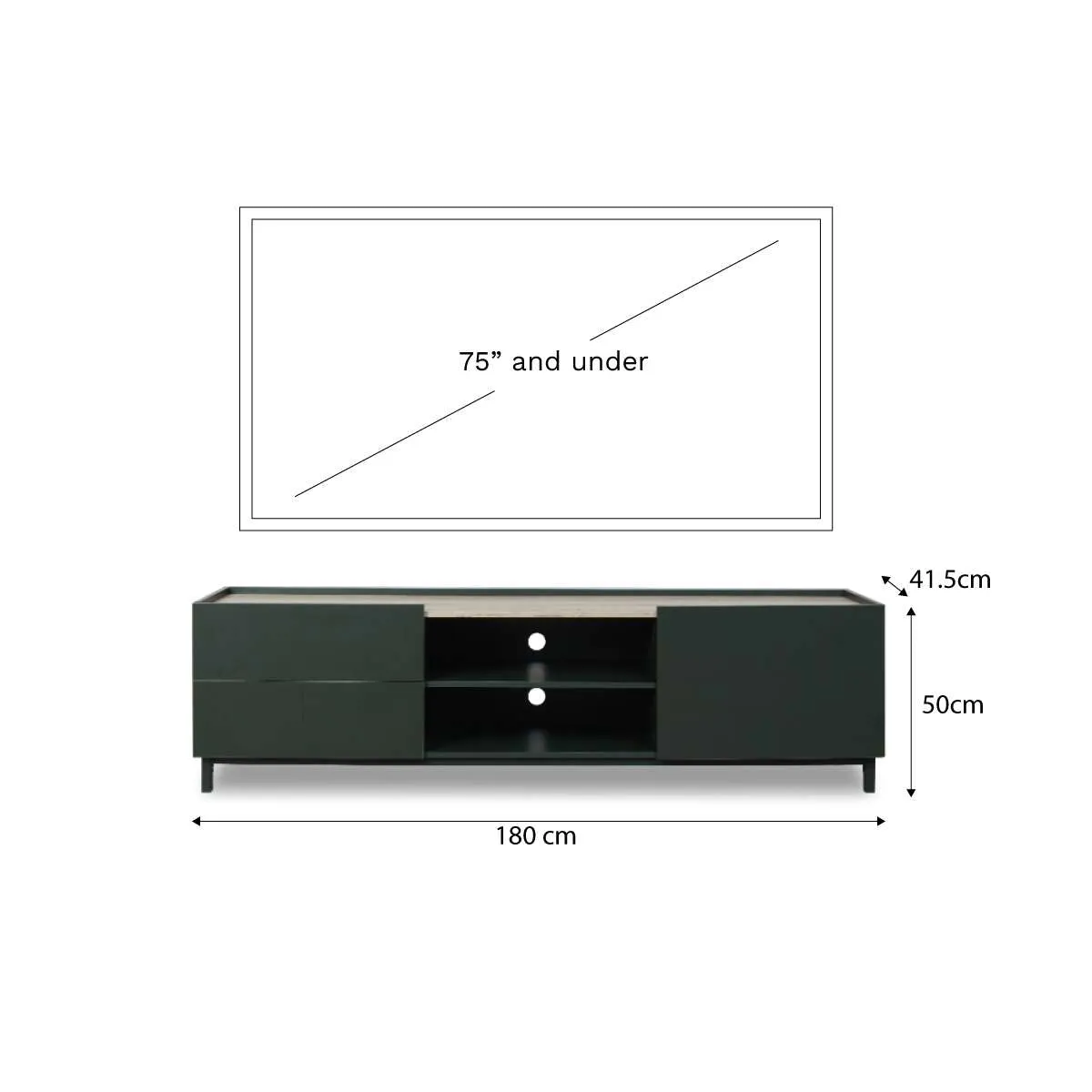 Murphy Entertainment Unit - Green/Natural Mocka