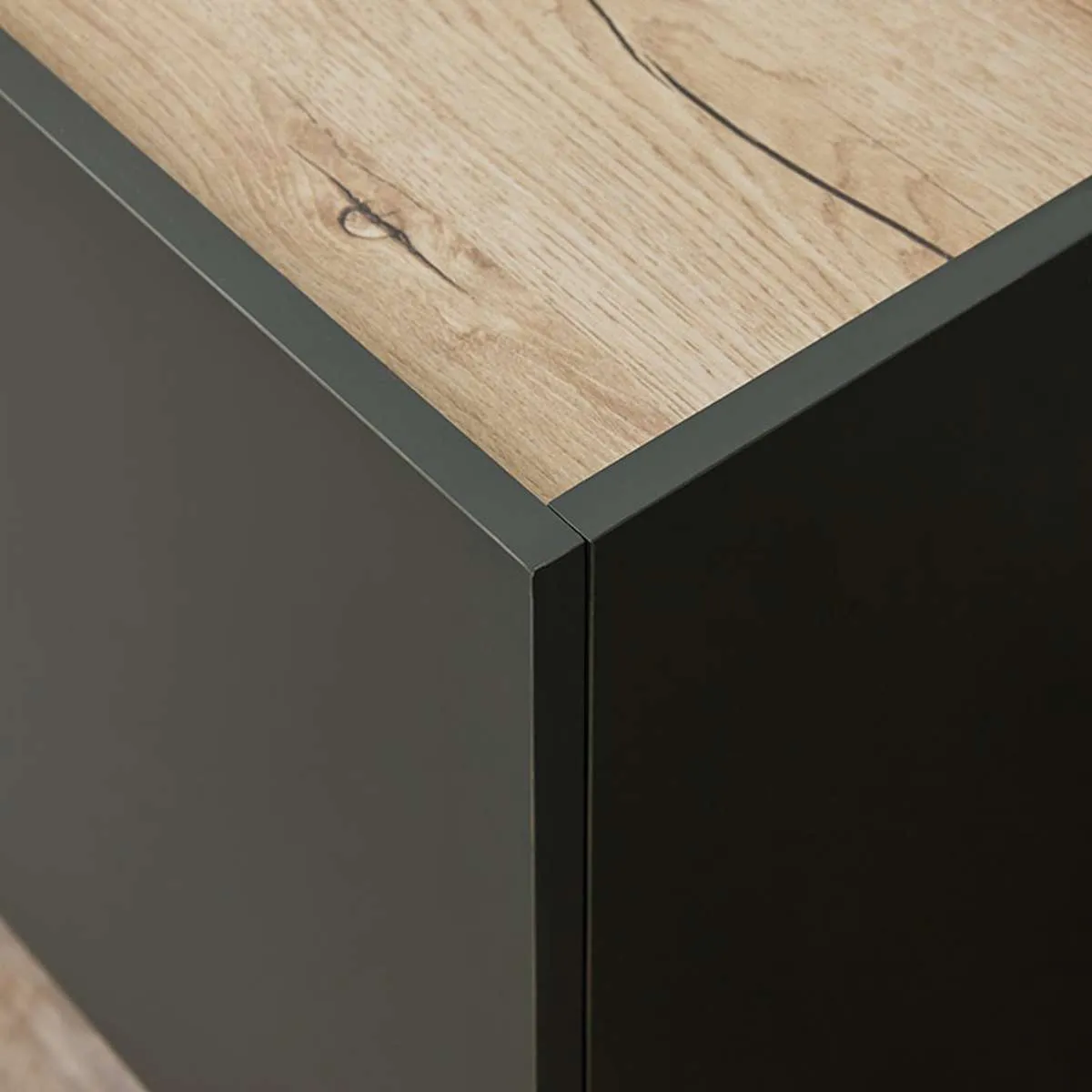 Murphy Entertainment Unit - Green/Natural Mocka
