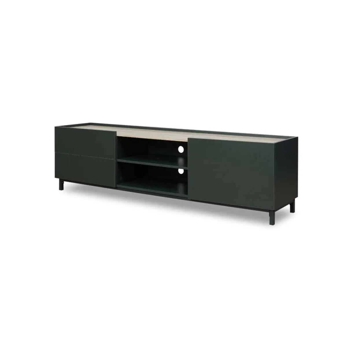 Murphy Entertainment Unit - Green/Natural Mocka