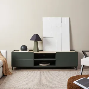 Murphy Entertainment Unit - Green/Natural Mocka
