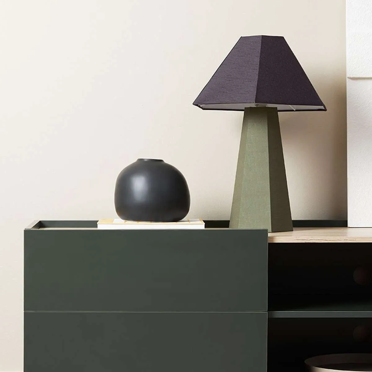 Murphy Entertainment Unit - Green/Natural Mocka