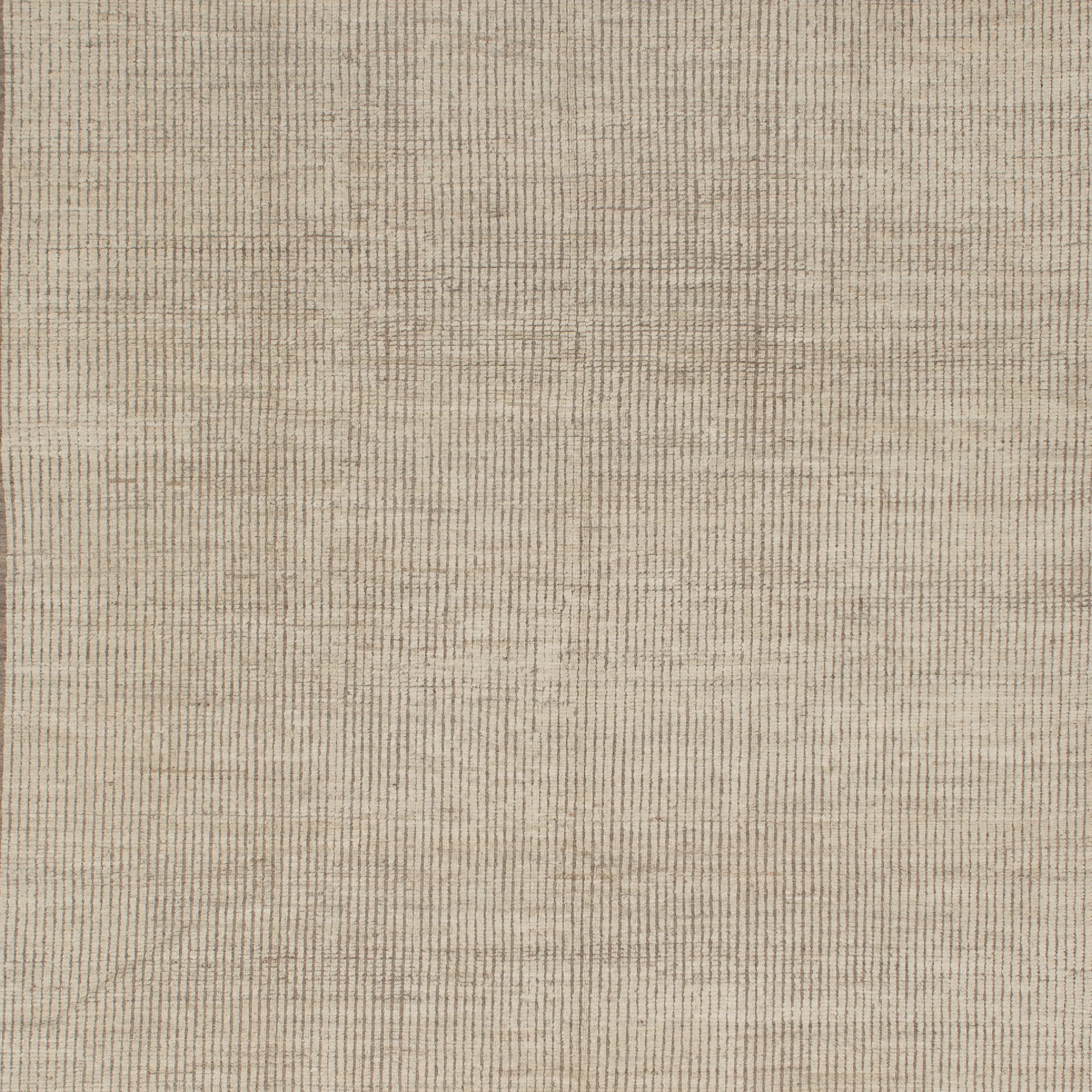 Natural Solid Zameen Modern Wool Rug - 9'4" x 12'