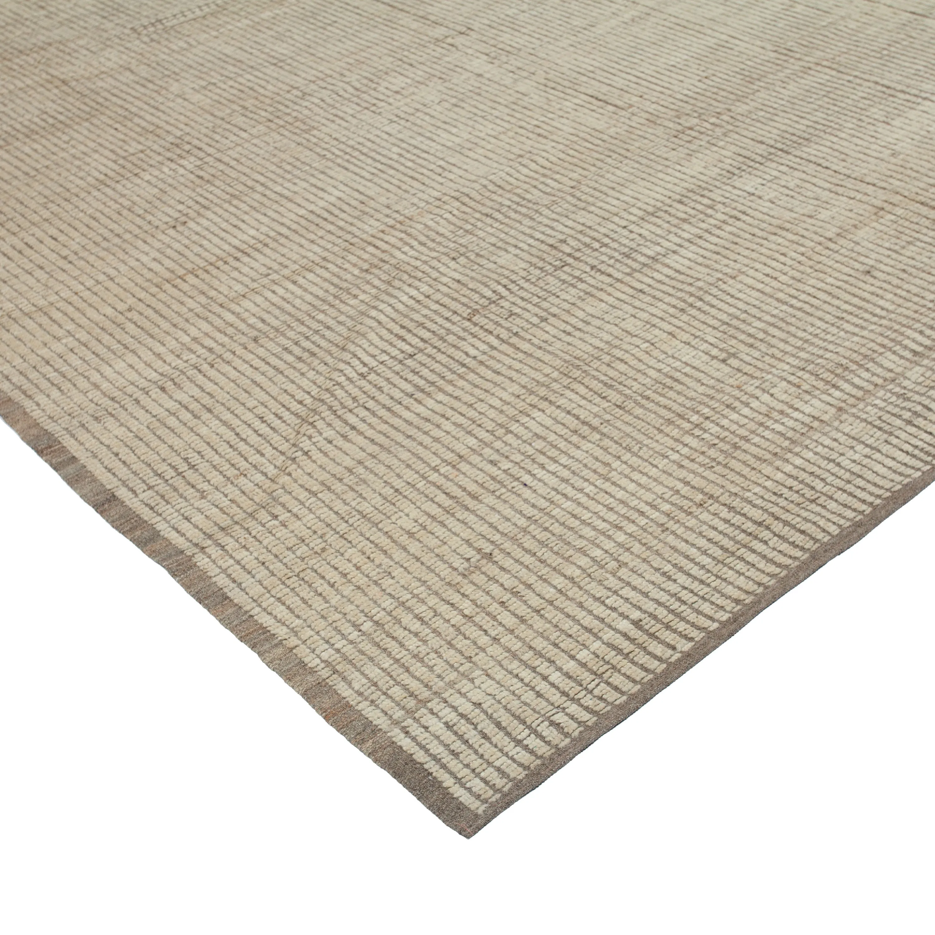 Natural Solid Zameen Modern Wool Rug - 9'4" x 12'