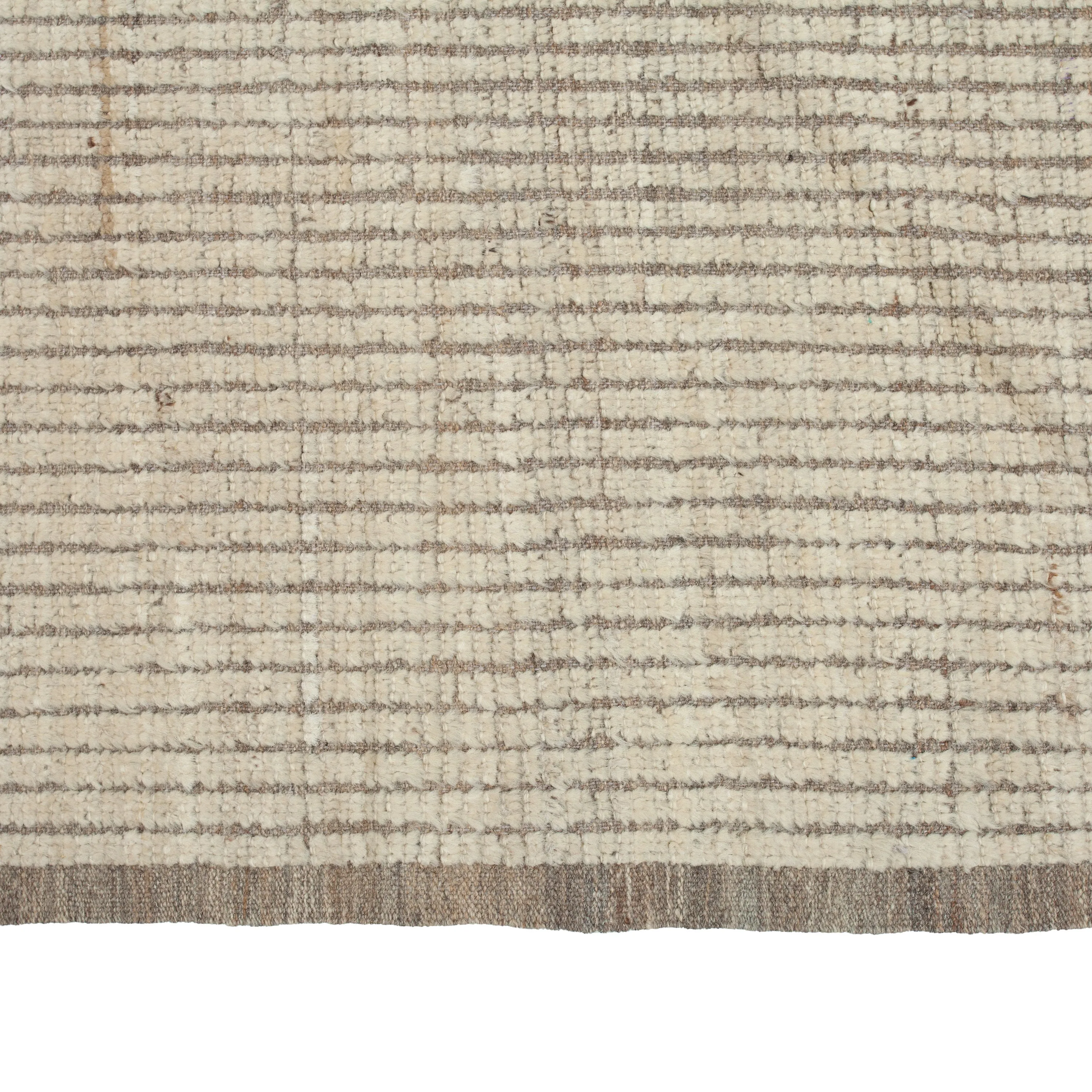 Natural Solid Zameen Modern Wool Rug - 9'4" x 12'