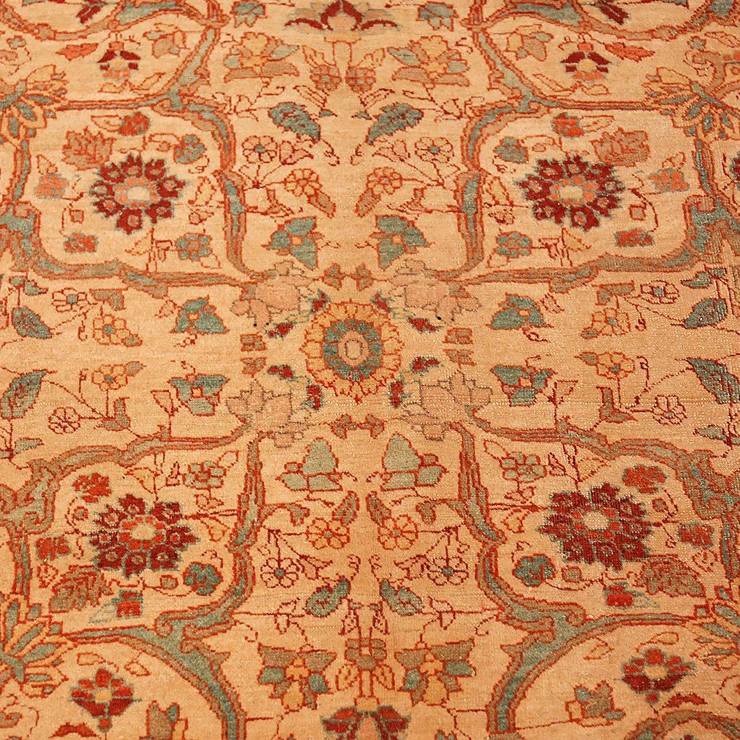 Orange Antique Persian Tabriz Rug - 9'3" x 12'4"