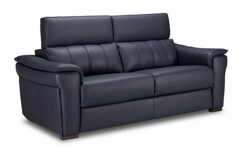 Orlando-Ray Leather Sofa and Chair Set-Blue