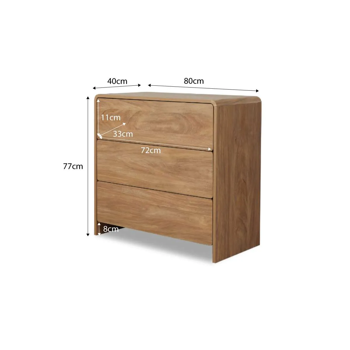 Owen Three Drawer - Walnut Mocka