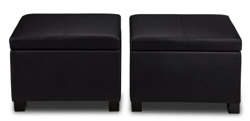 Paloma 3-Piece Ottoman - Black